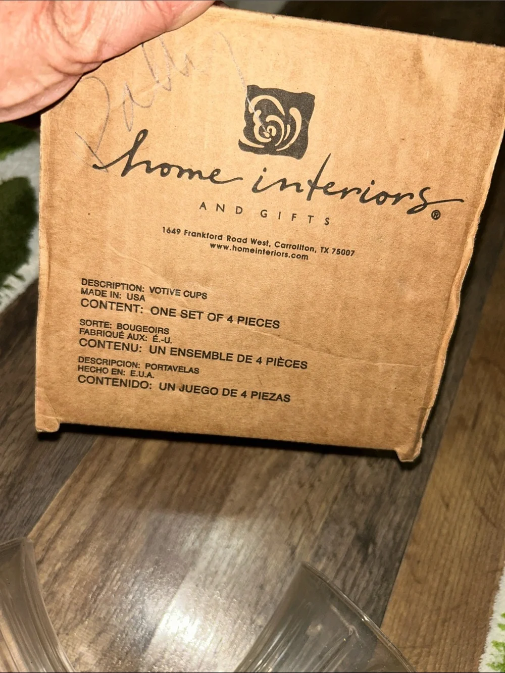 NIB Home Interiors Clear Glass Flower Lantern Shades - Set of 4